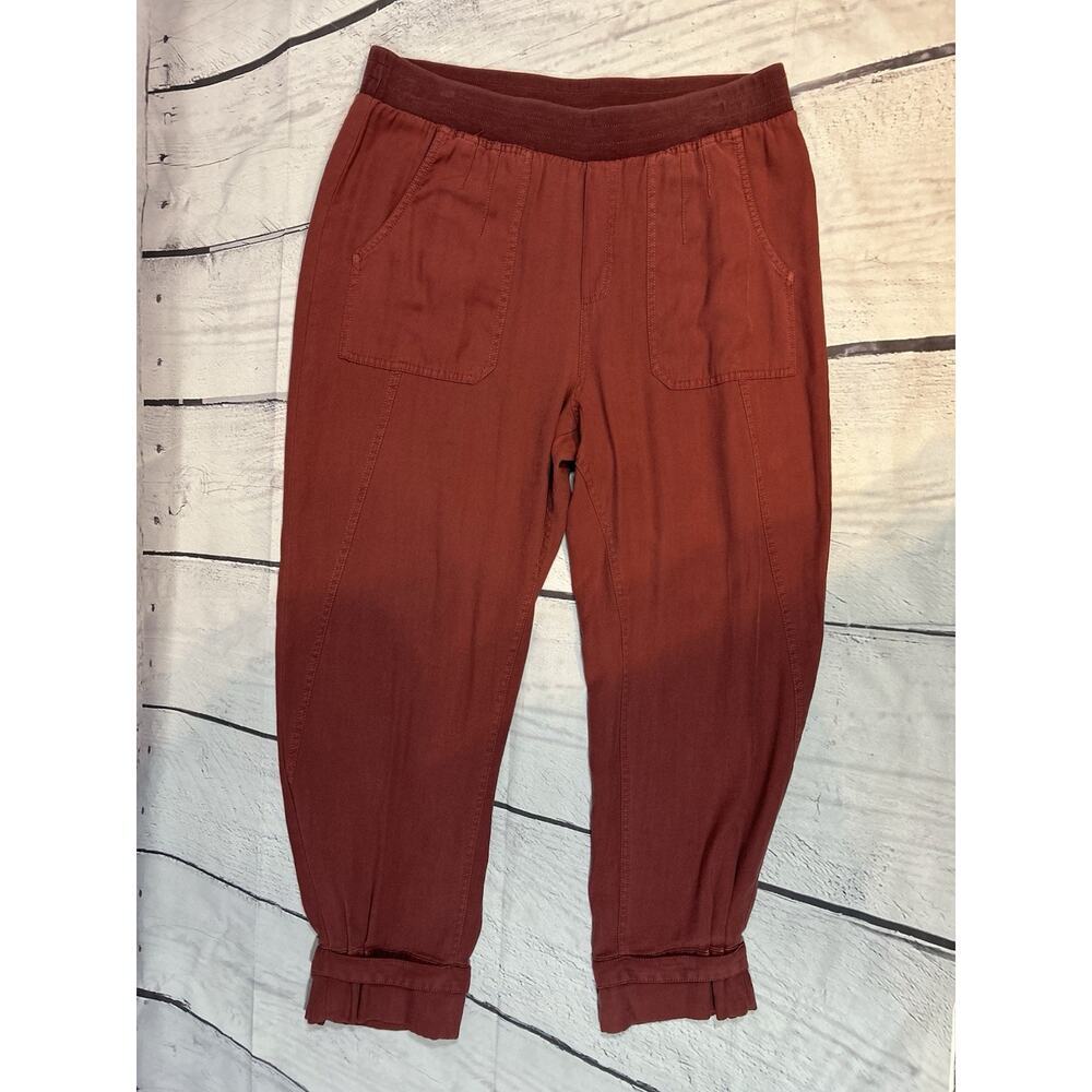 Soft Surroundings Women Neelandra Cranberry Red Lagenlook Jogger Pants L
